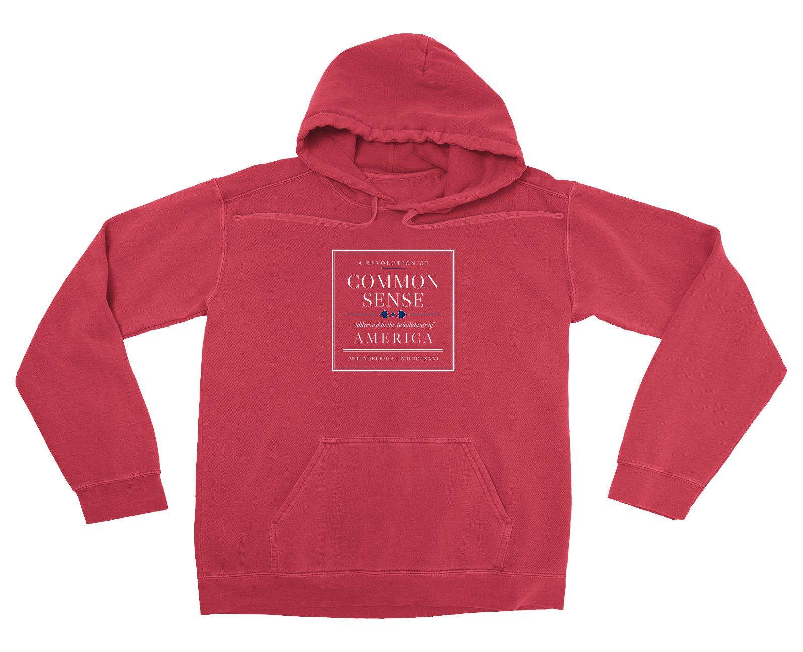 Common Sense Garment-Dyed Hoodie in Crimson