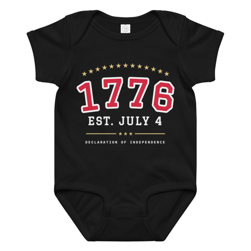 1776 Baby Bodysuit in Black