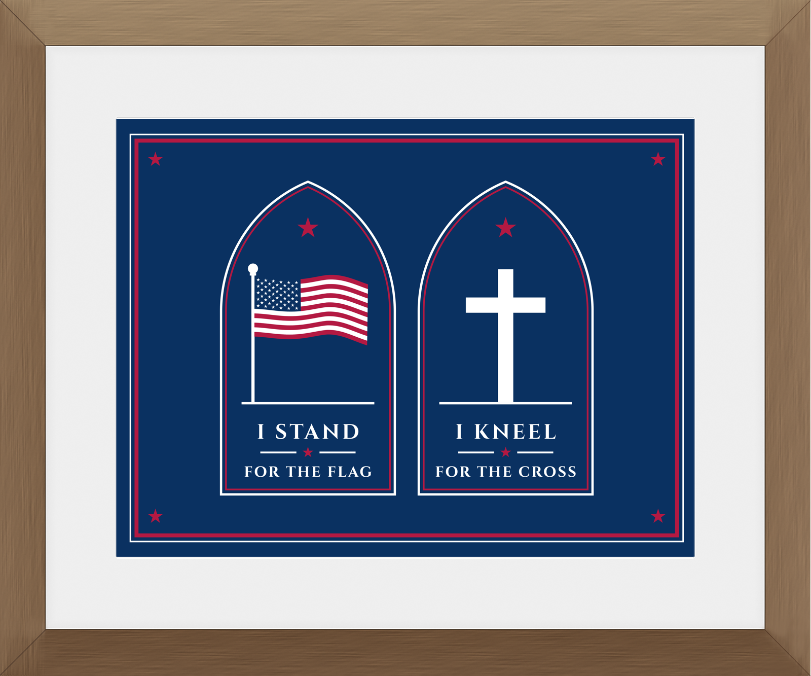 Stand for the Flag Framed Print in Walnut Frame