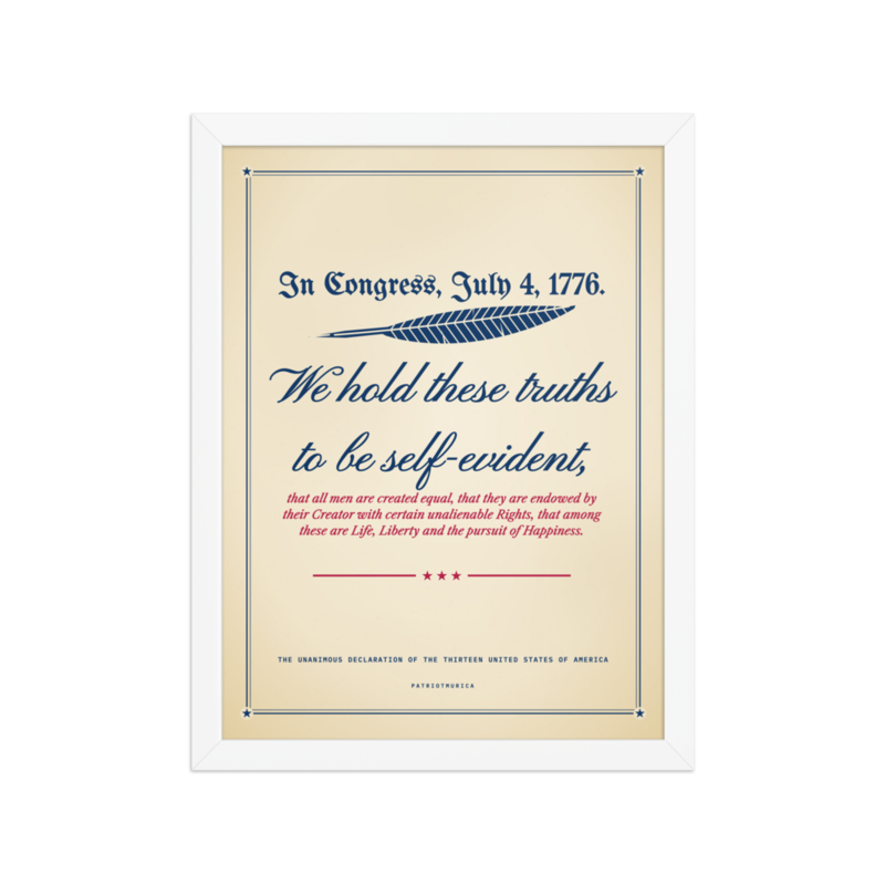 We Hold These Truths Framed Print in White