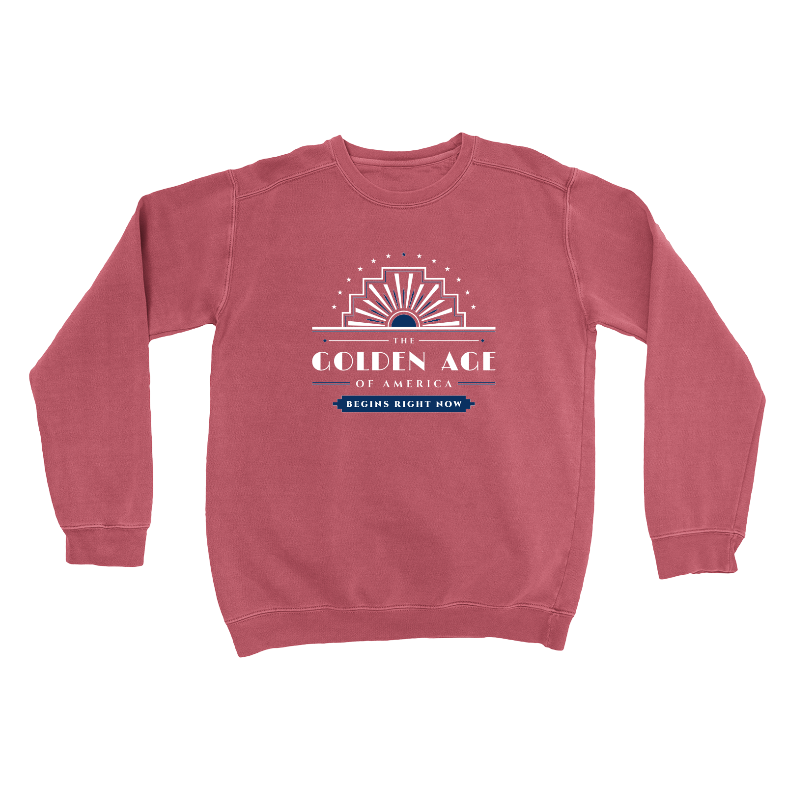 The Golden Age Garment-Dyed Crewneck in Crimson