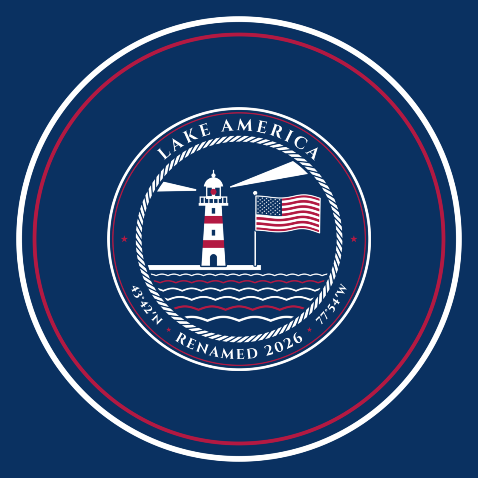 Lake America Metal Ornament
