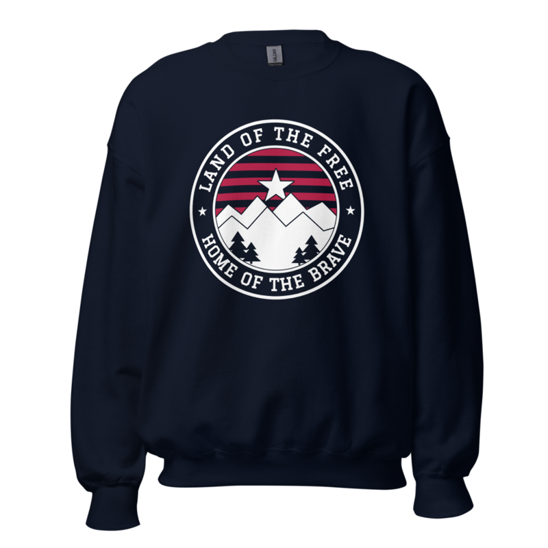 Land of the Free Crewneck Sweatshirt in Navy
