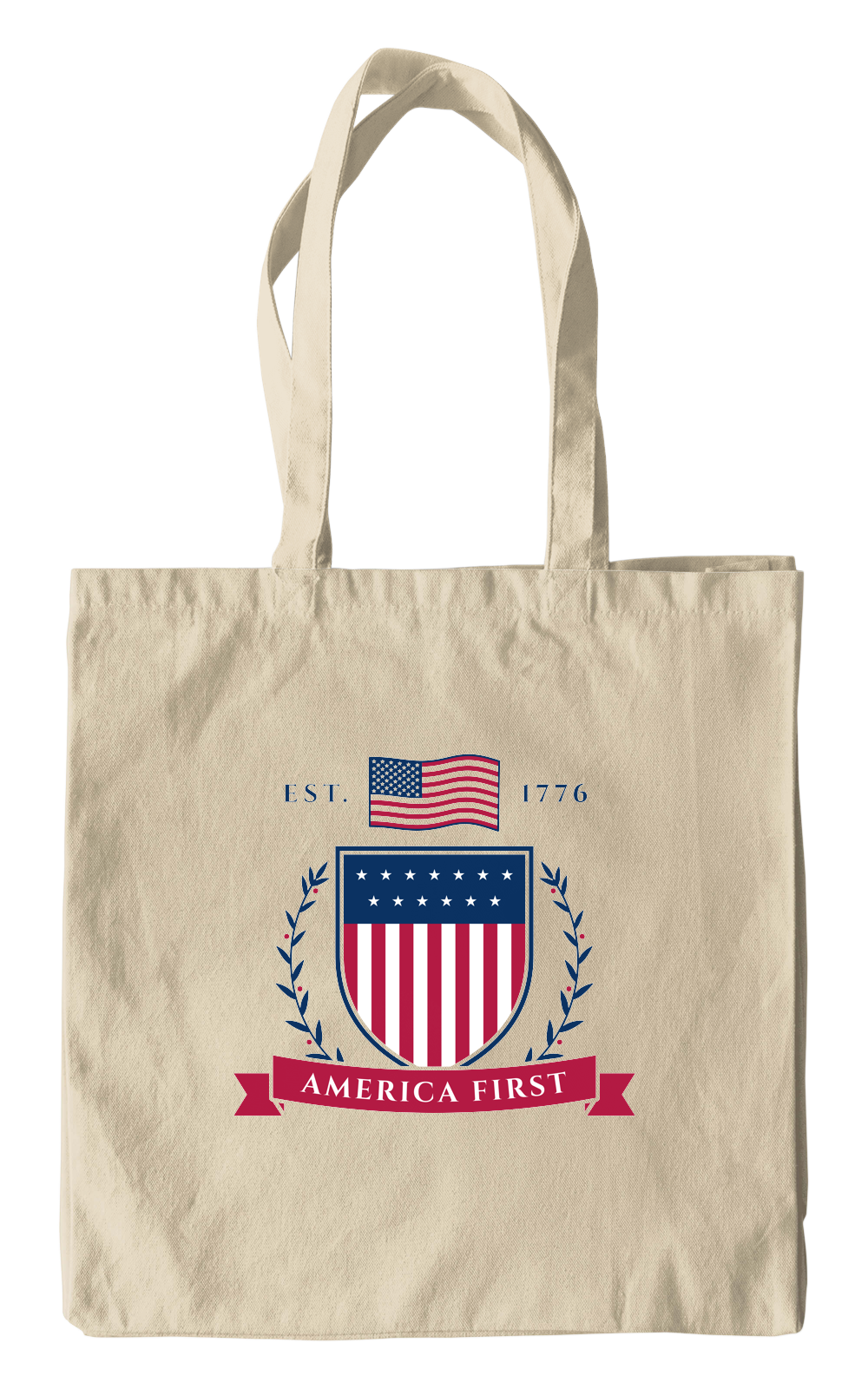 America First Crest Canvas Tote