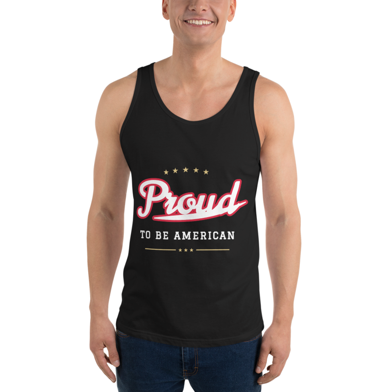 Proud to Be American Tank Top in Black