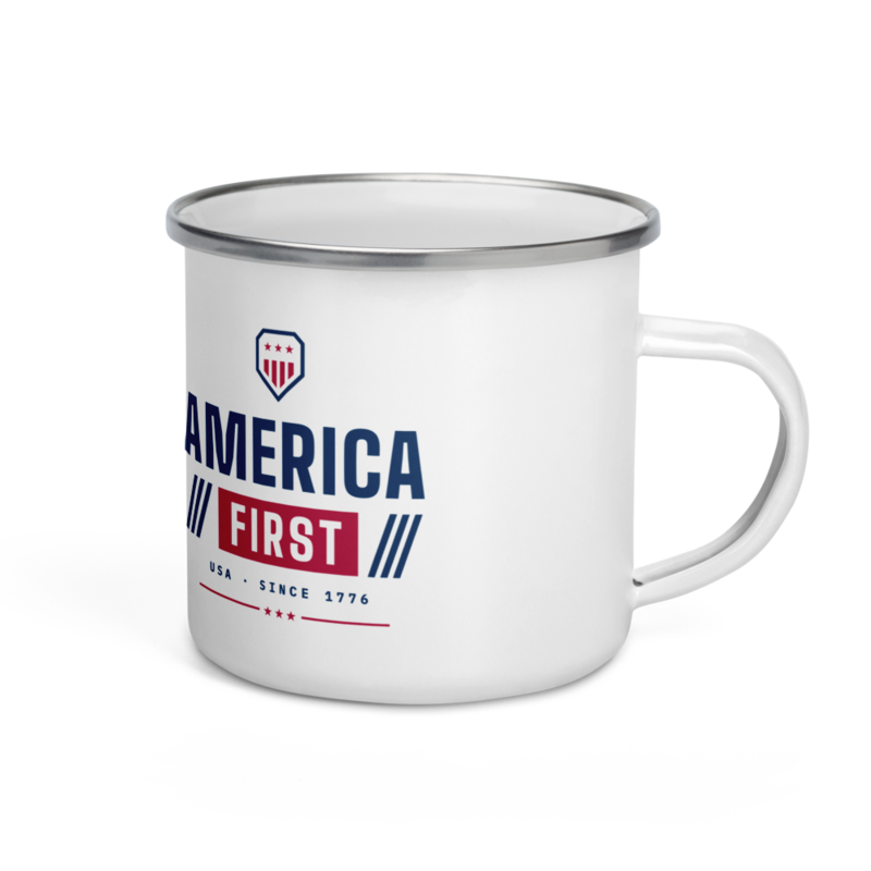 America First Enamel Camp Mug