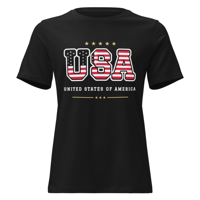 USA Women’s Relaxed Tee in Black