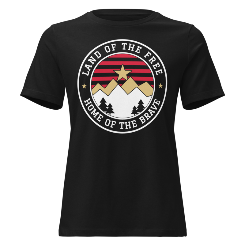 Land of the Free Women’s Relaxed Tee in Black