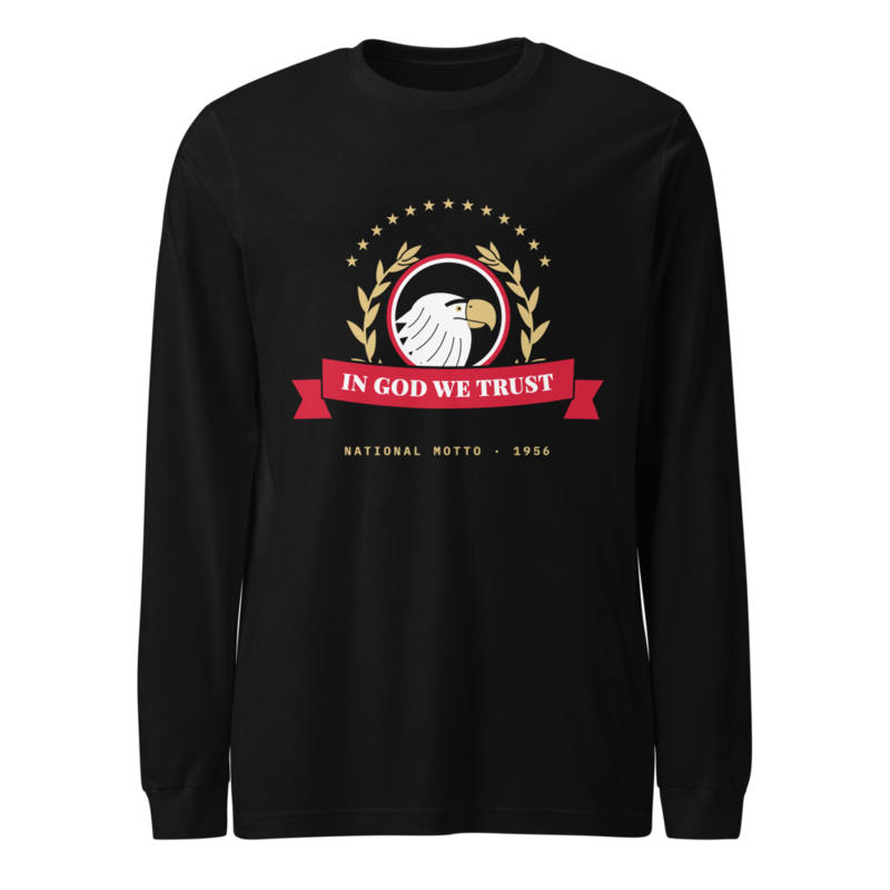 In God We Trust Long Sleeve Tee in Black