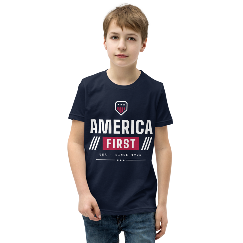 America First Youth Tee in Navy