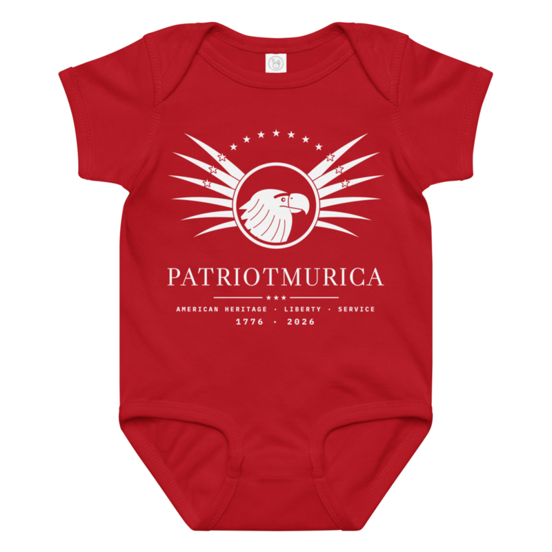 PatriotMurica Crest Baby Bodysuit in Red