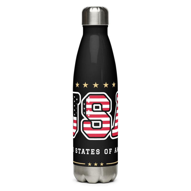 USA Water Bottle in Black