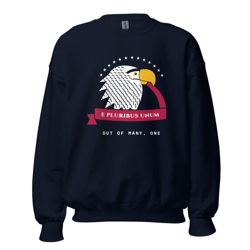 E Pluribus Unum Crewneck Sweatshirt in Navy