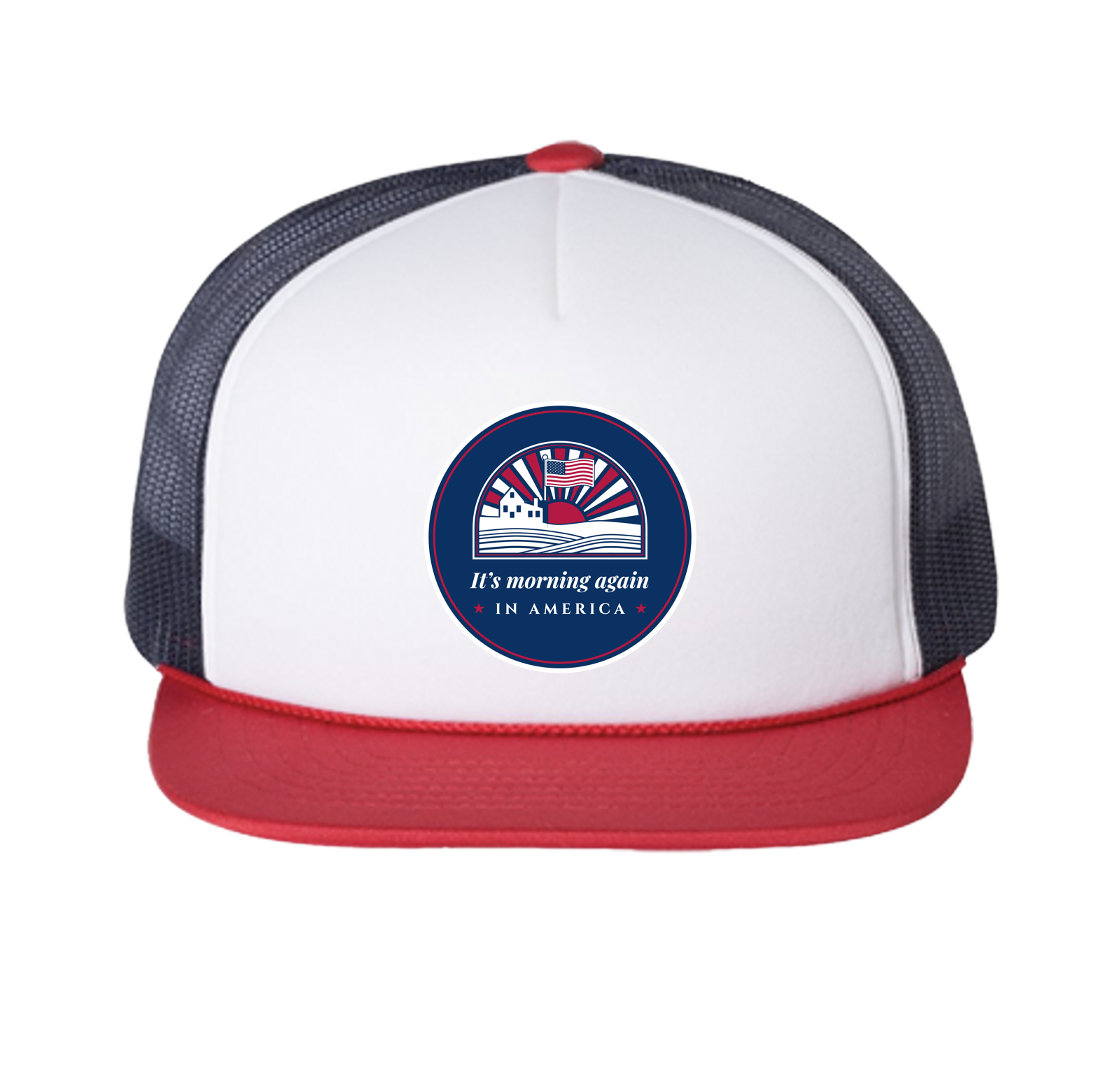 Morning in America Trucker Cap in White / Navy / Red