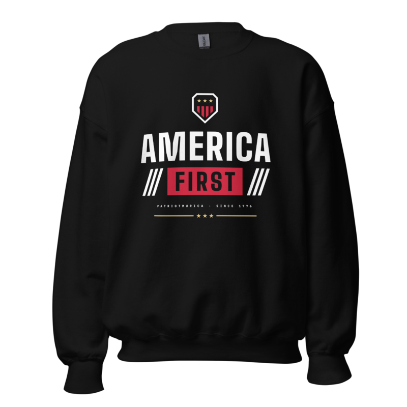 America First Crewneck Sweatshirt in Black
