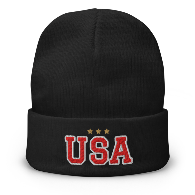 USA Beanie in Black