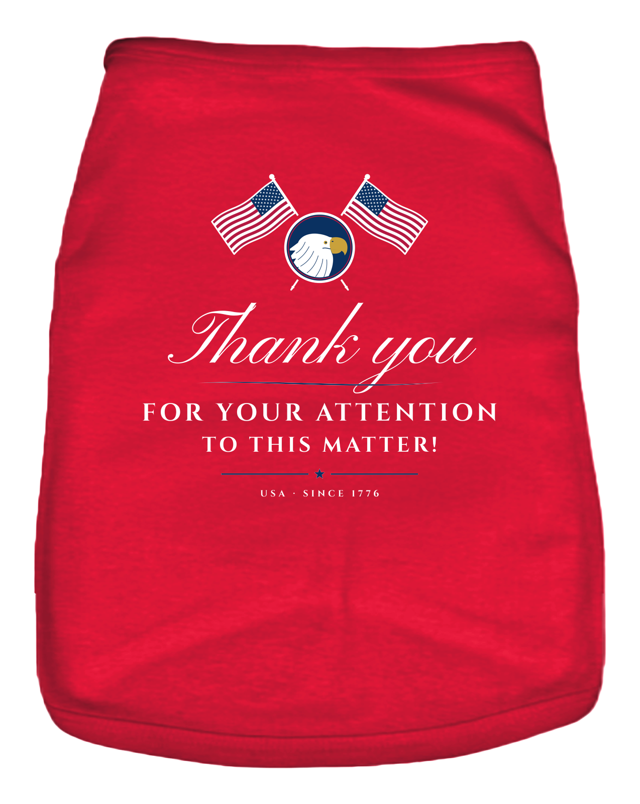 Thank You for Your Attention Dog Tank in Red