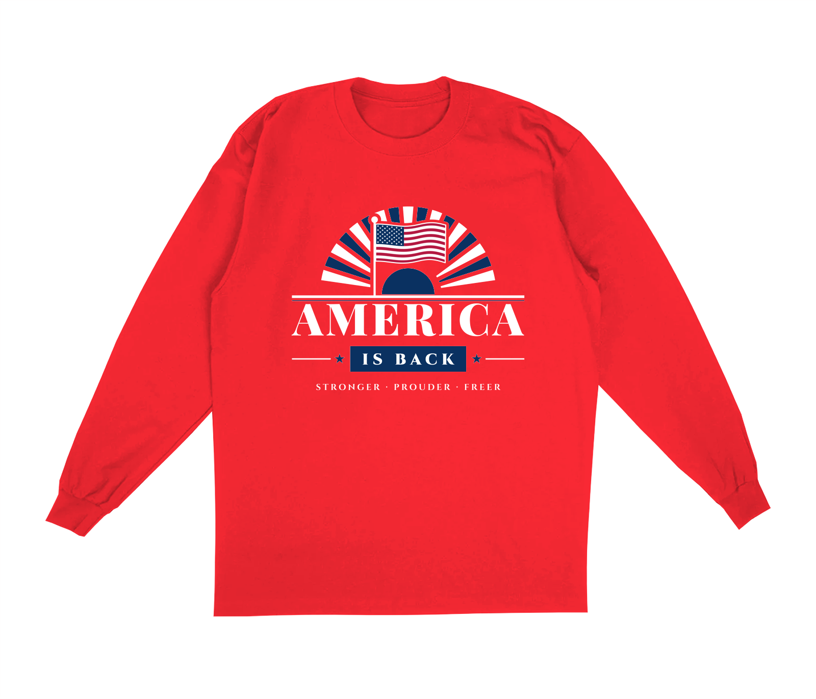 America Is Back Oversized Long Sleeve in Red