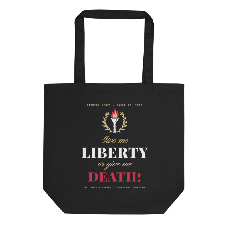 Liberty or Death Tote Bag in Black