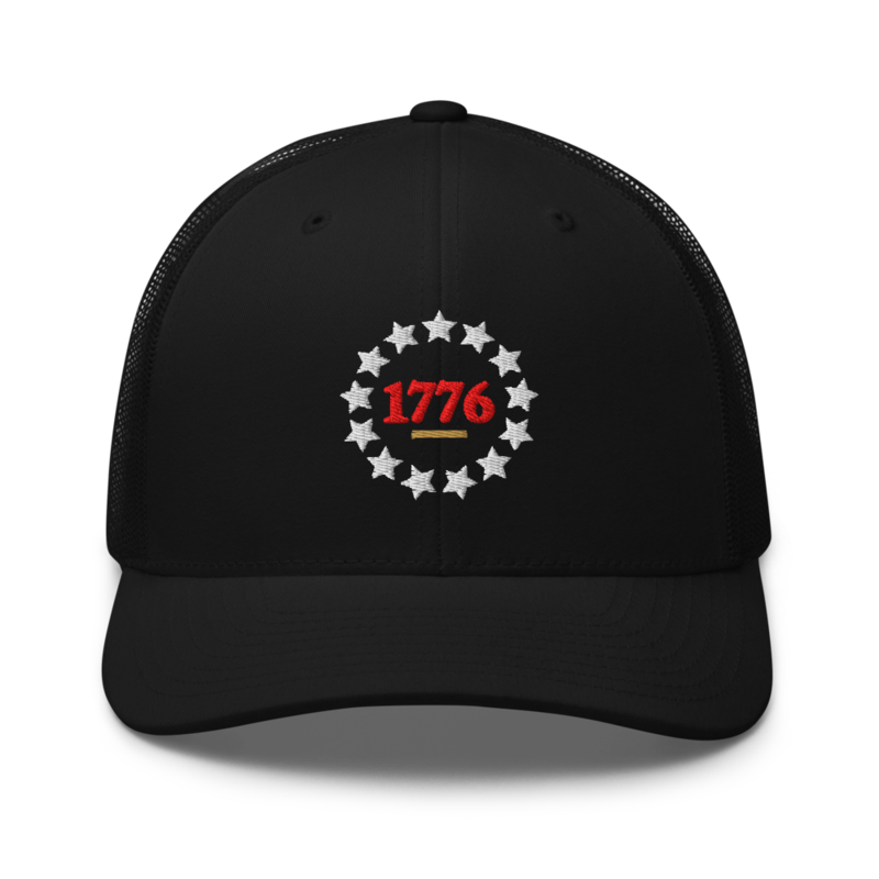 Betsy Ross 1776 Trucker Hat in Black