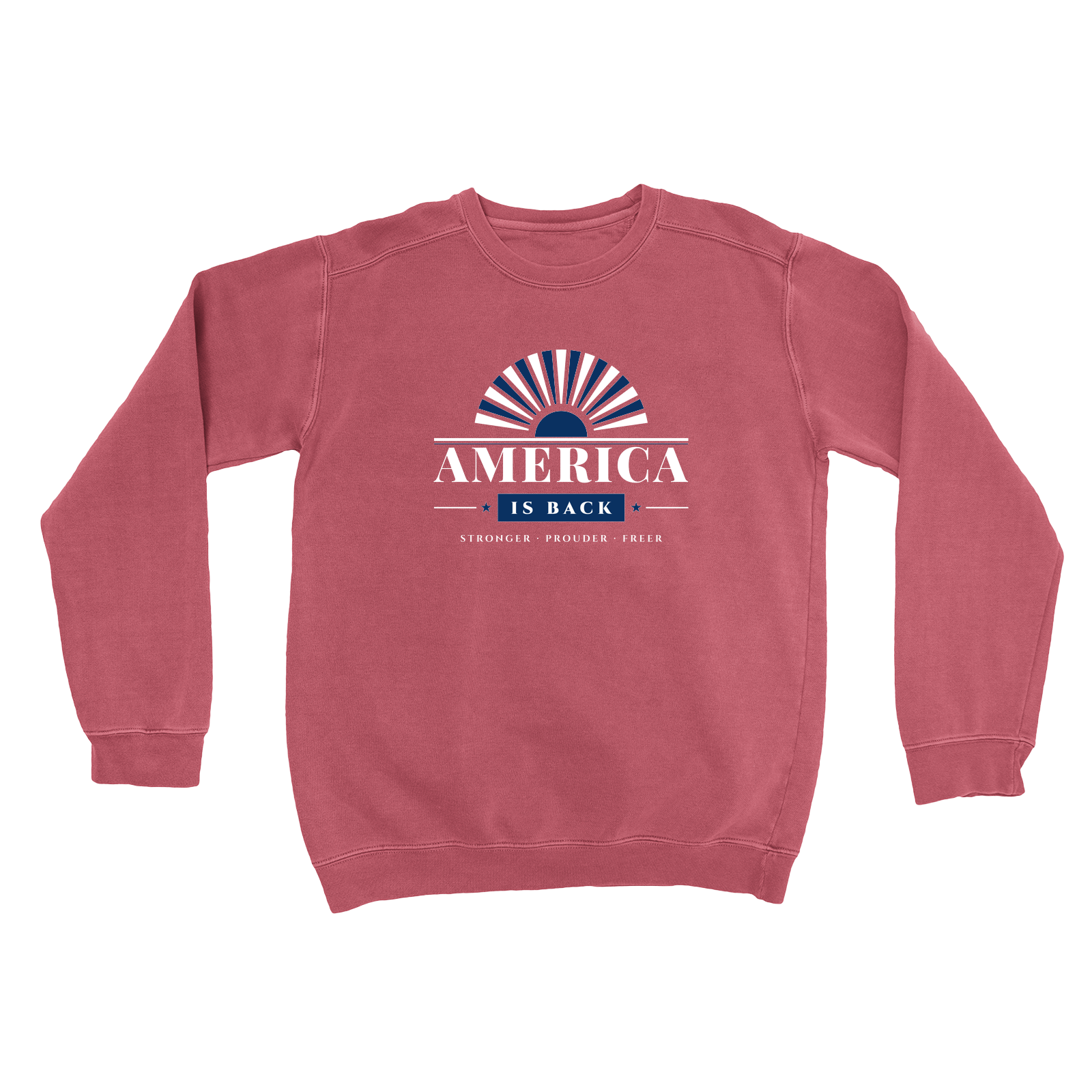 America Is Back Garment-Dyed Crewneck in Crimson