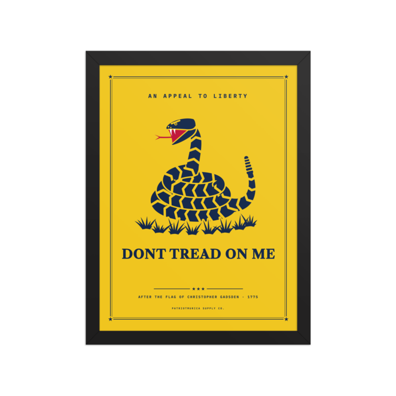 Don’t Tread on Me Framed Print in Black