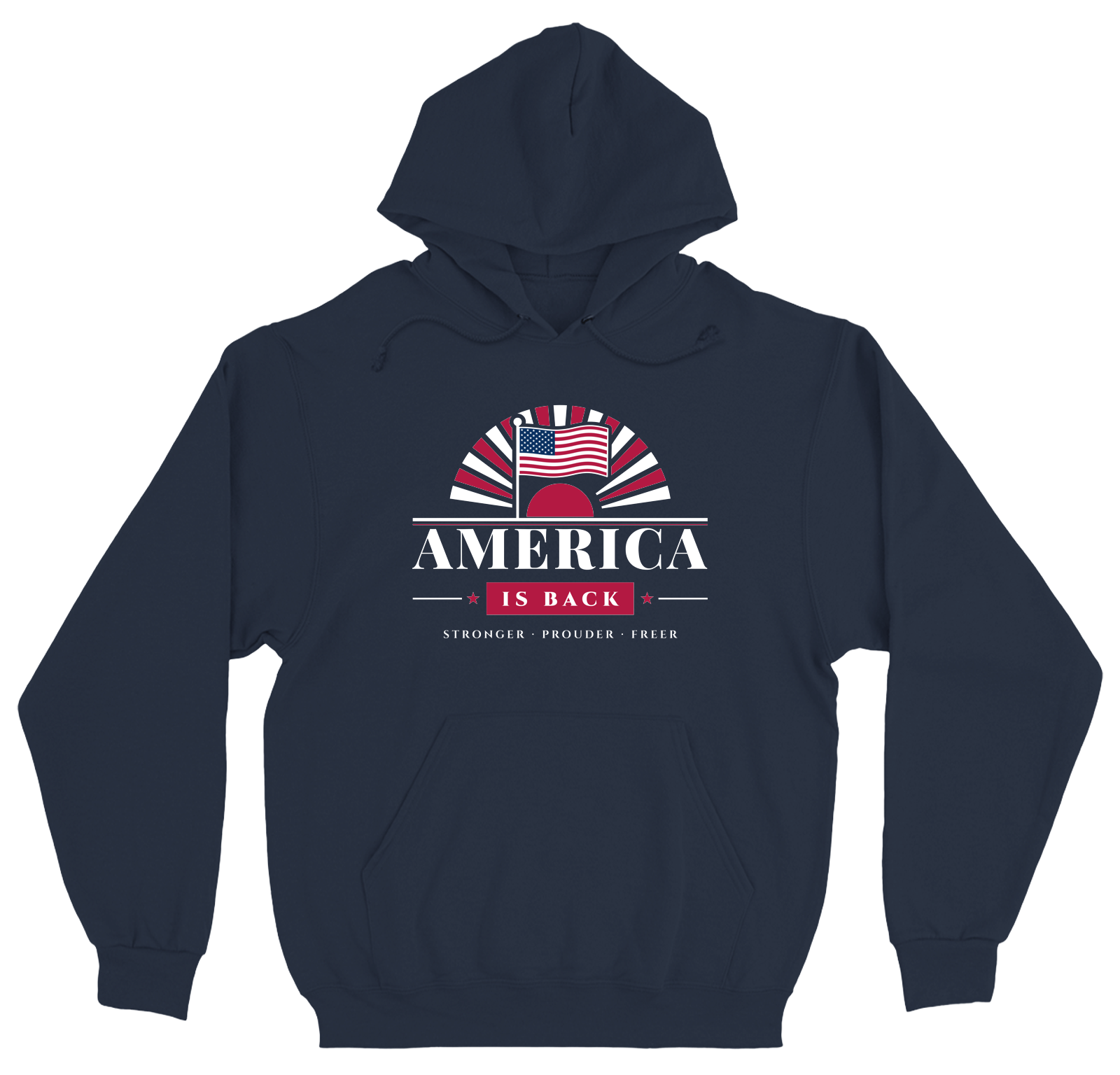 America Is Back U.S.-Sewn Hoodie in Navy