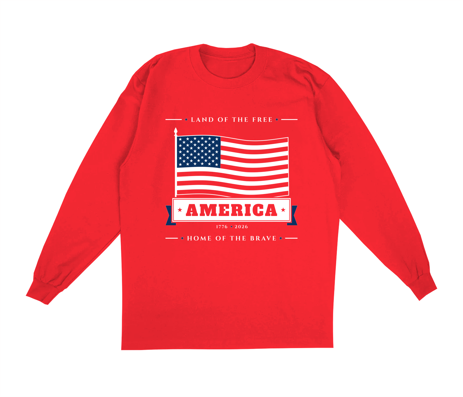 America Oversized Long Sleeve in Red