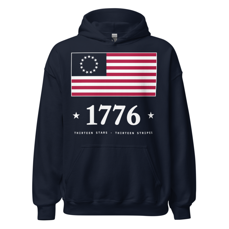 Betsy Ross 1776 Hoodie in Navy
