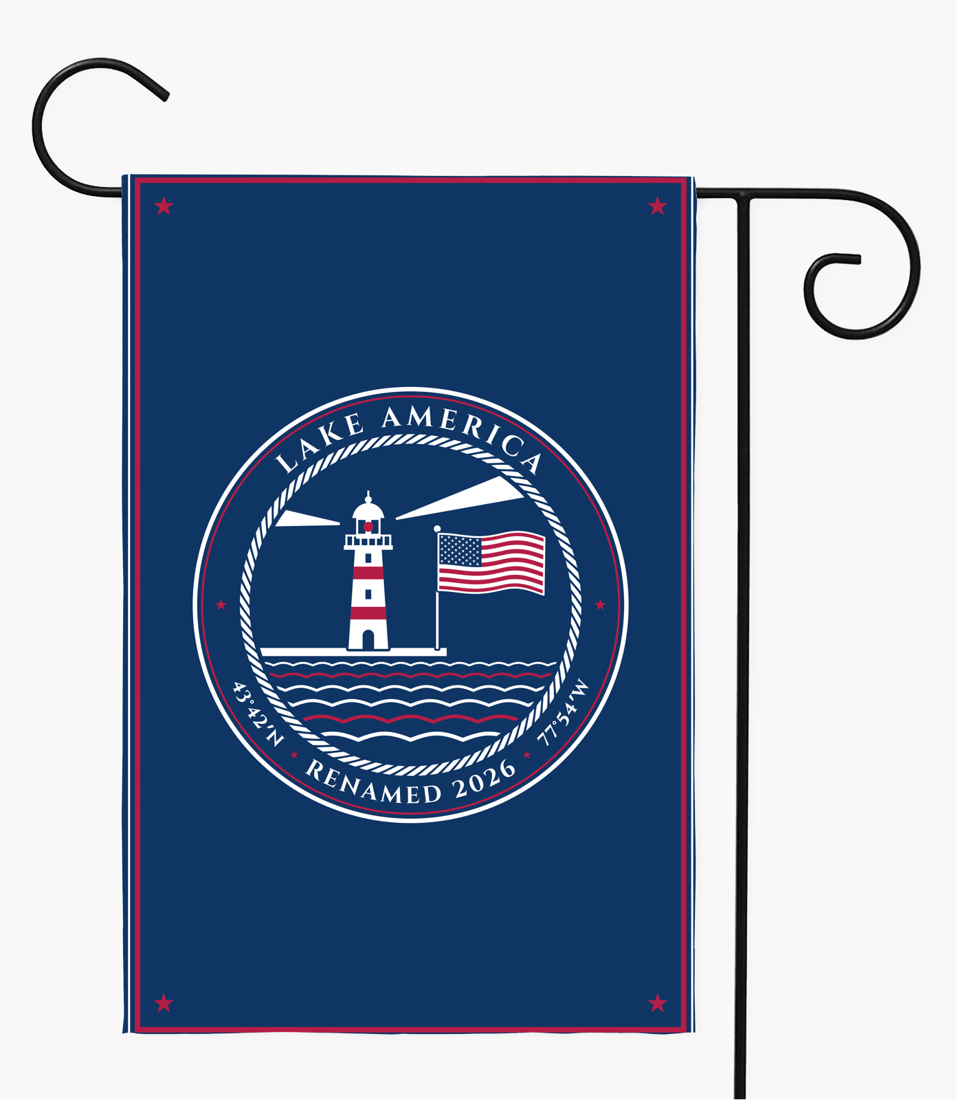 Lake America Garden Flag