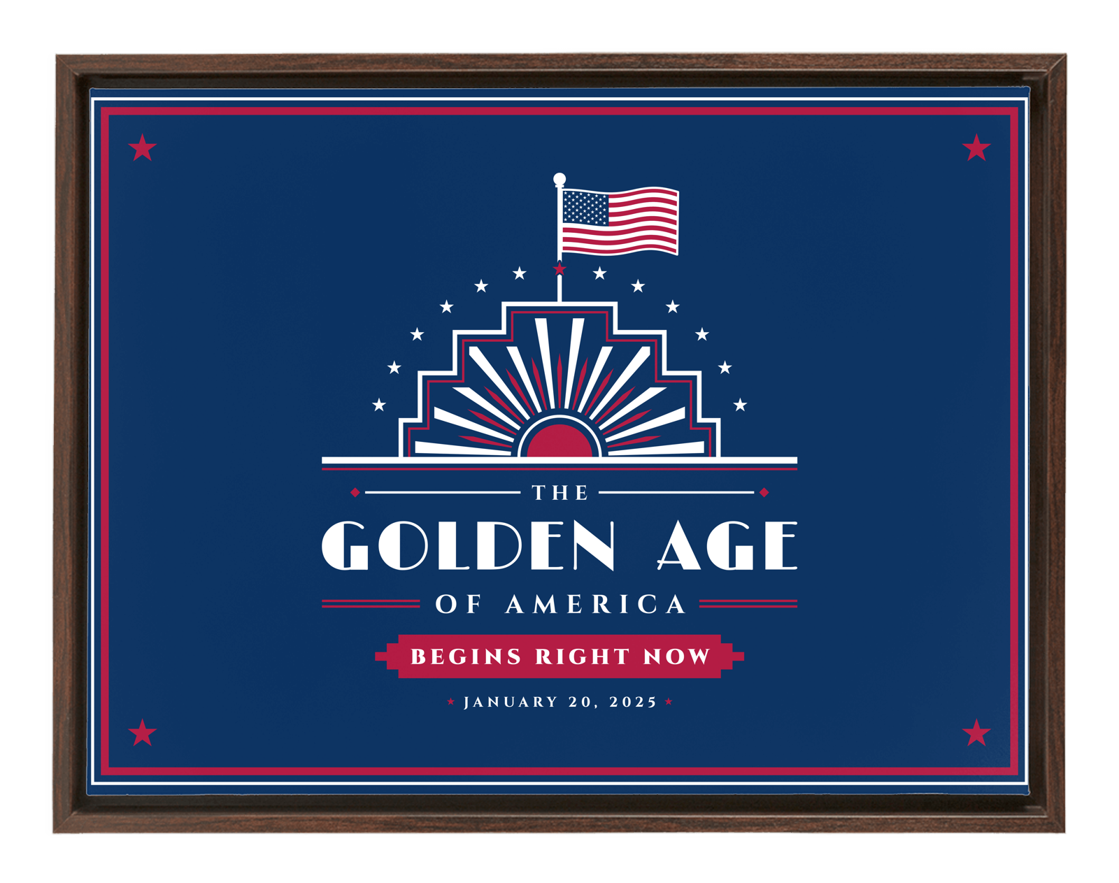 The Golden Age Framed Canvas in Walnut Frame