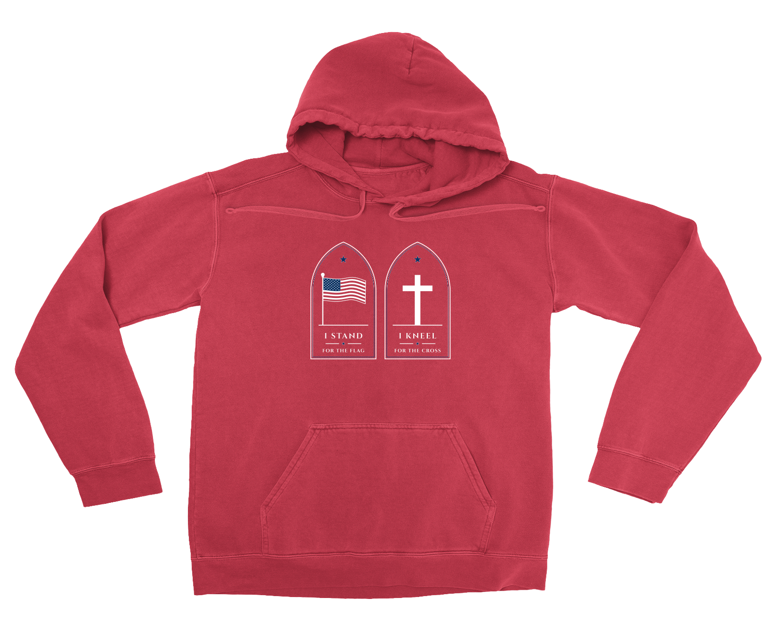 Stand for the Flag Garment-Dyed Hoodie in Crimson