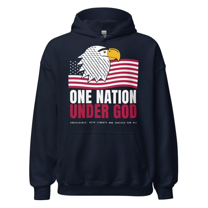 One Nation Under God Hoodie in Navy