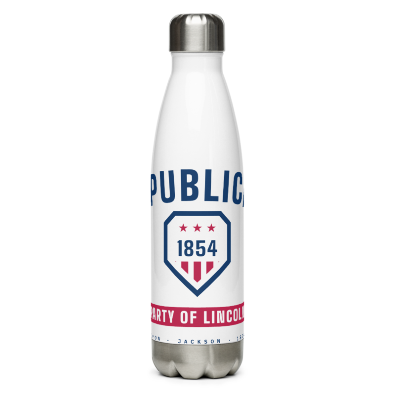 Republican 1854 Water Bottle in White