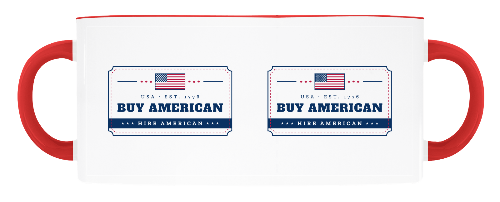 Buy American, Hire American Accent Mug in Red Accents