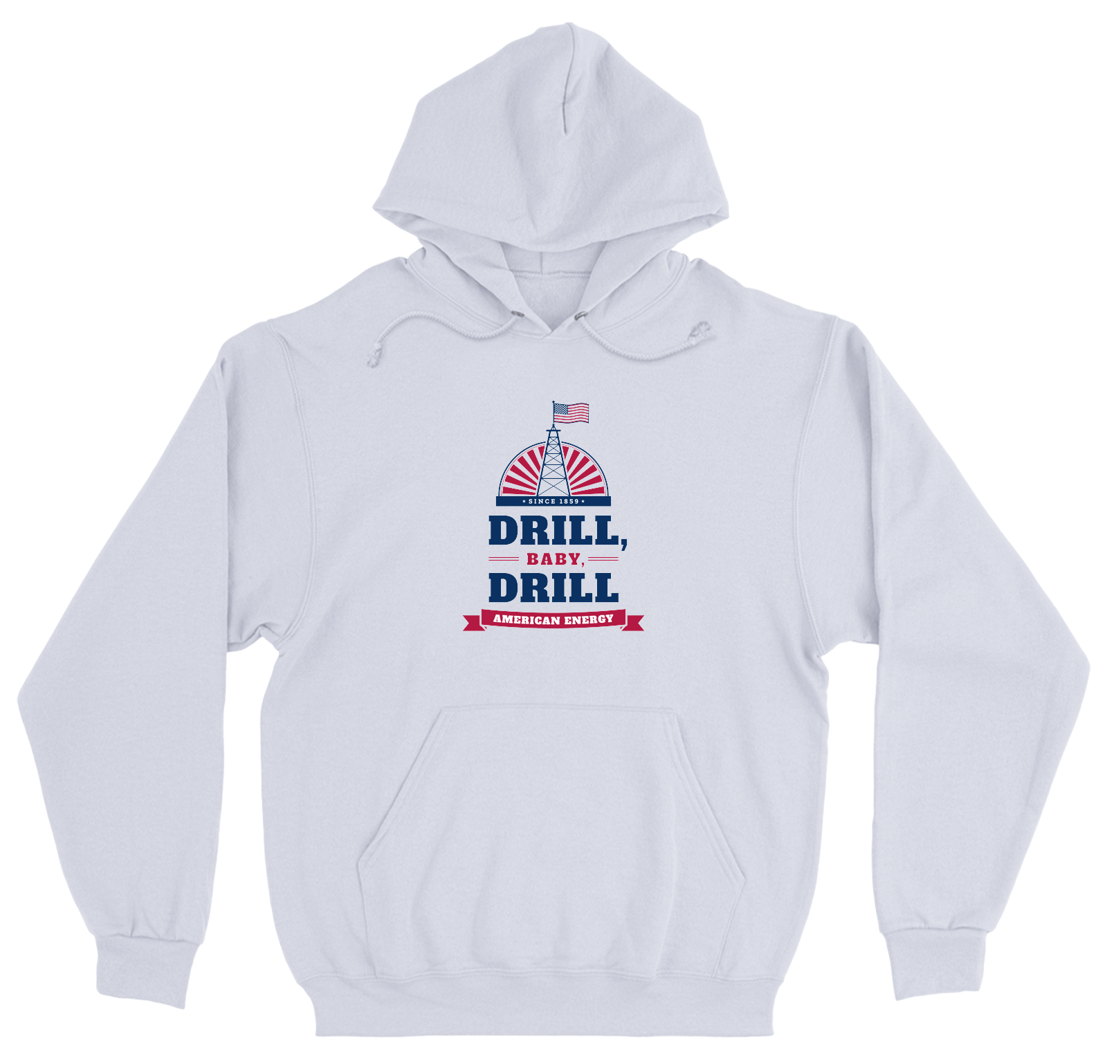 Drill, Baby, Drill Heavyweight Hoodie in White