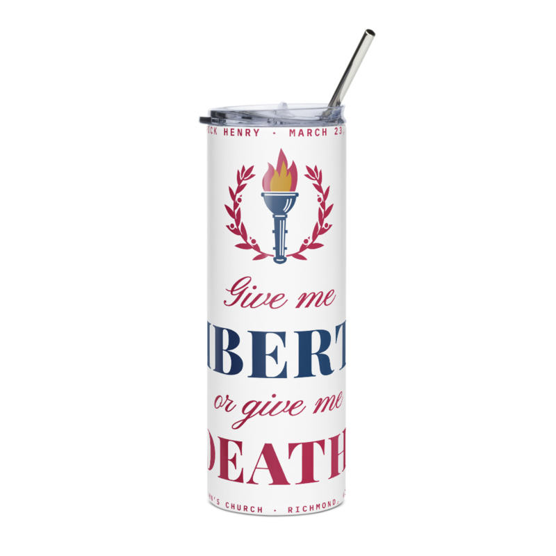 Liberty or Death Tumbler in White