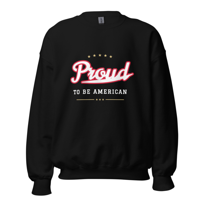 Proud to Be American Crewneck Sweatshirt in Black