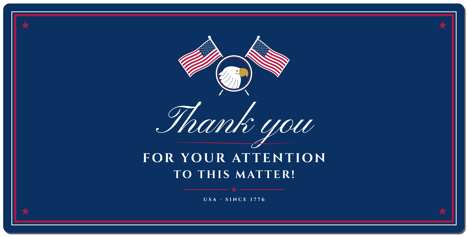 Thank You for Your Attention Desk Mat