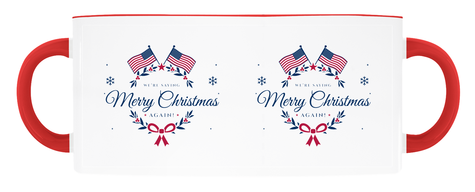 Merry Christmas Accent Mug in Red Accents