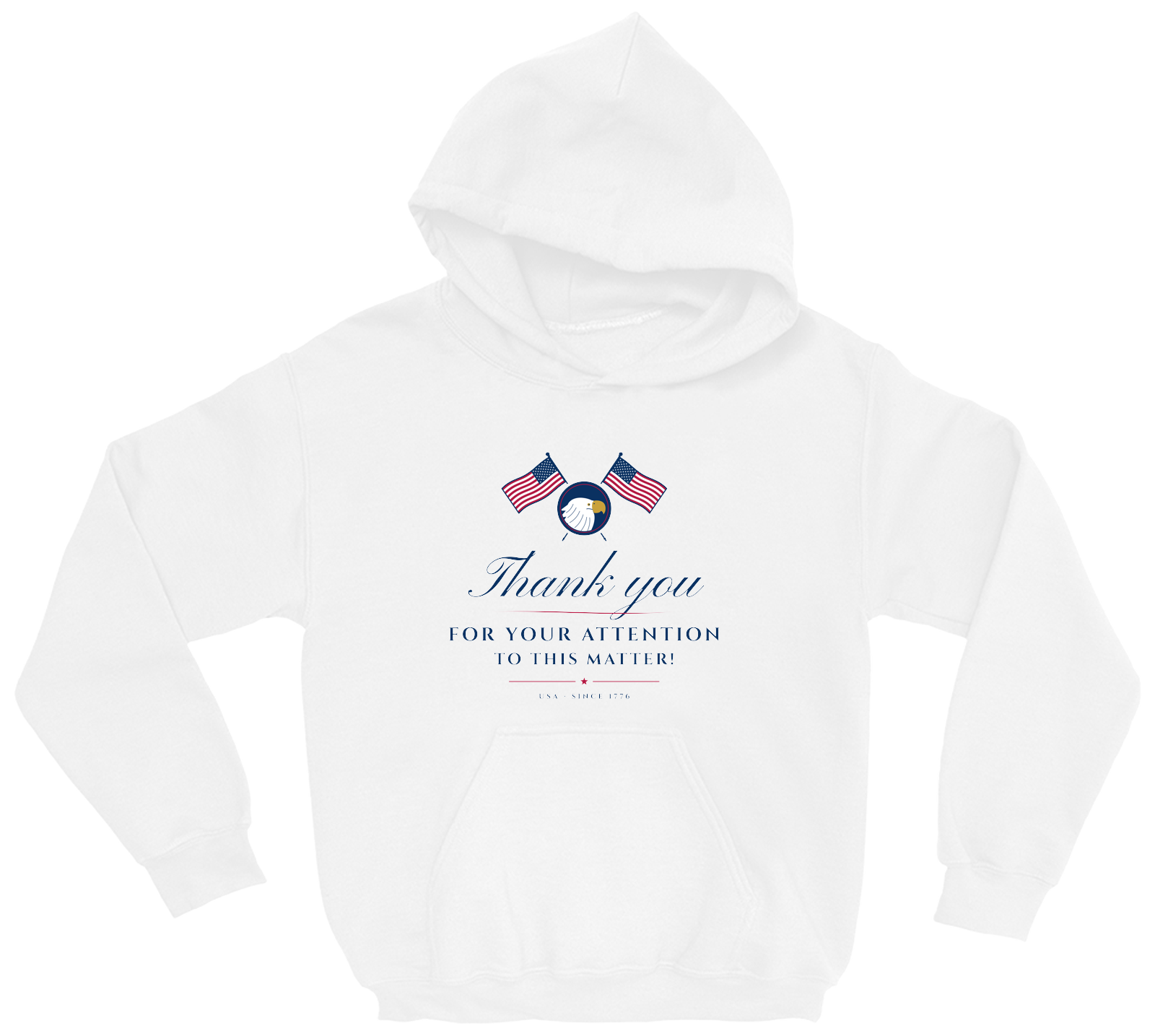 Thank You for Your Attention Youth Hoodie in White