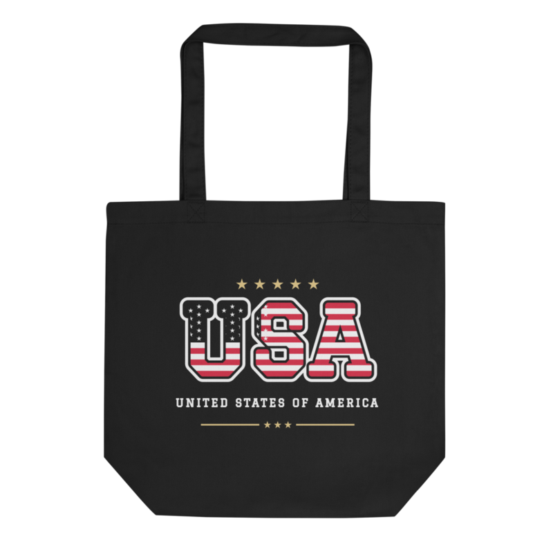 USA Tote Bag in Black