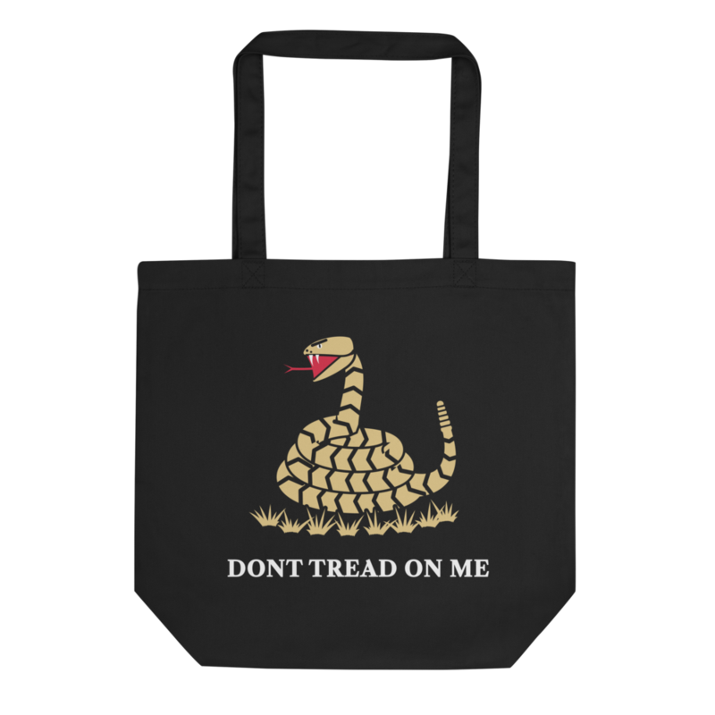 Don’t Tread on Me Tote Bag in Black