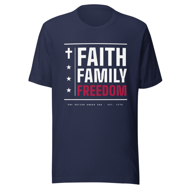 Faith Family Freedom Tee in Navy