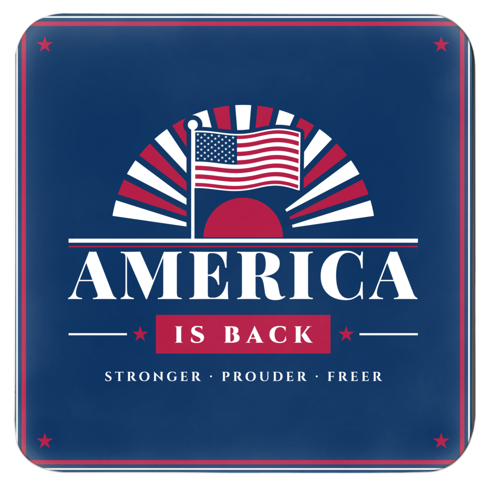 America Is Back Cork Coaster Set