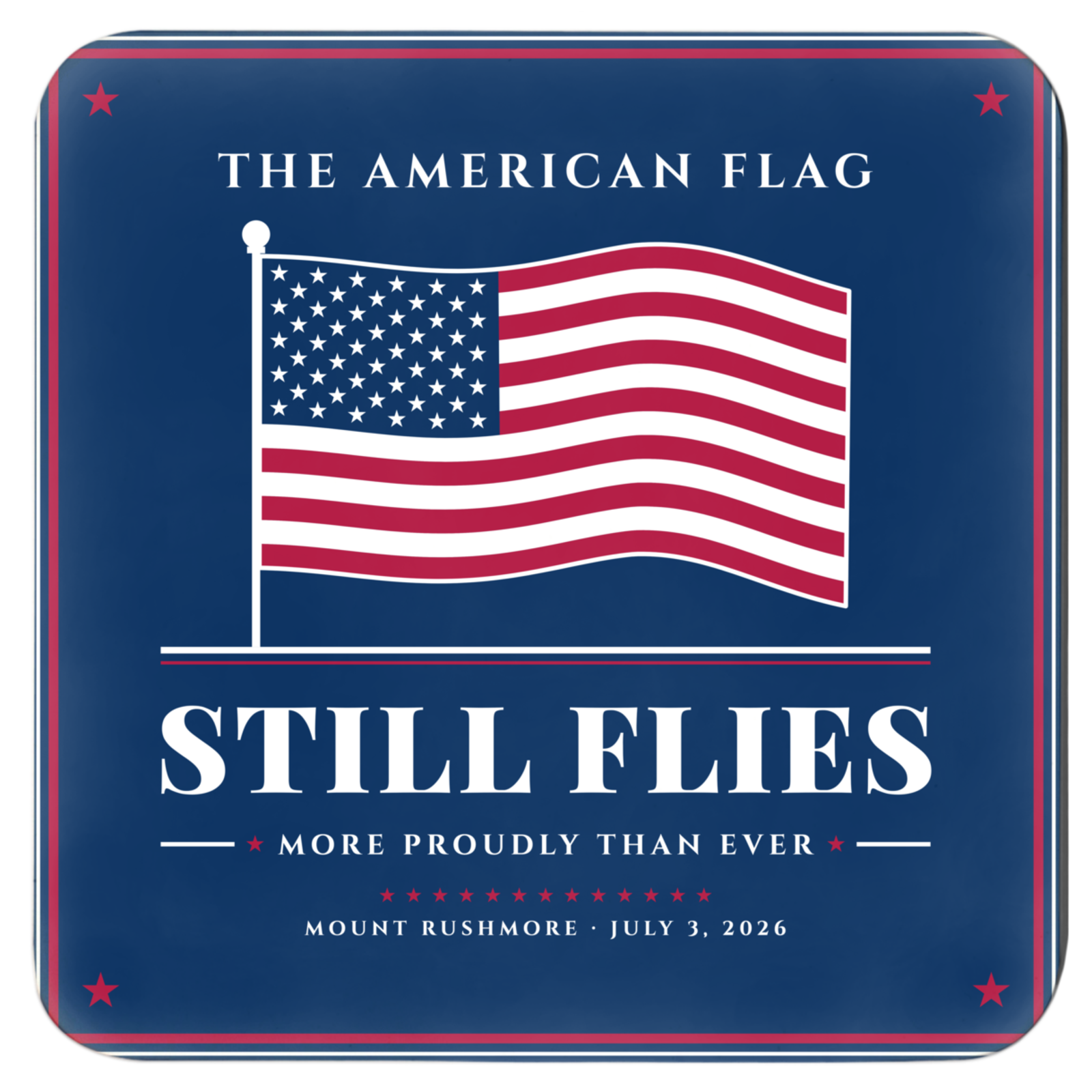 The American Flag Still Flies Cork Coaster Set