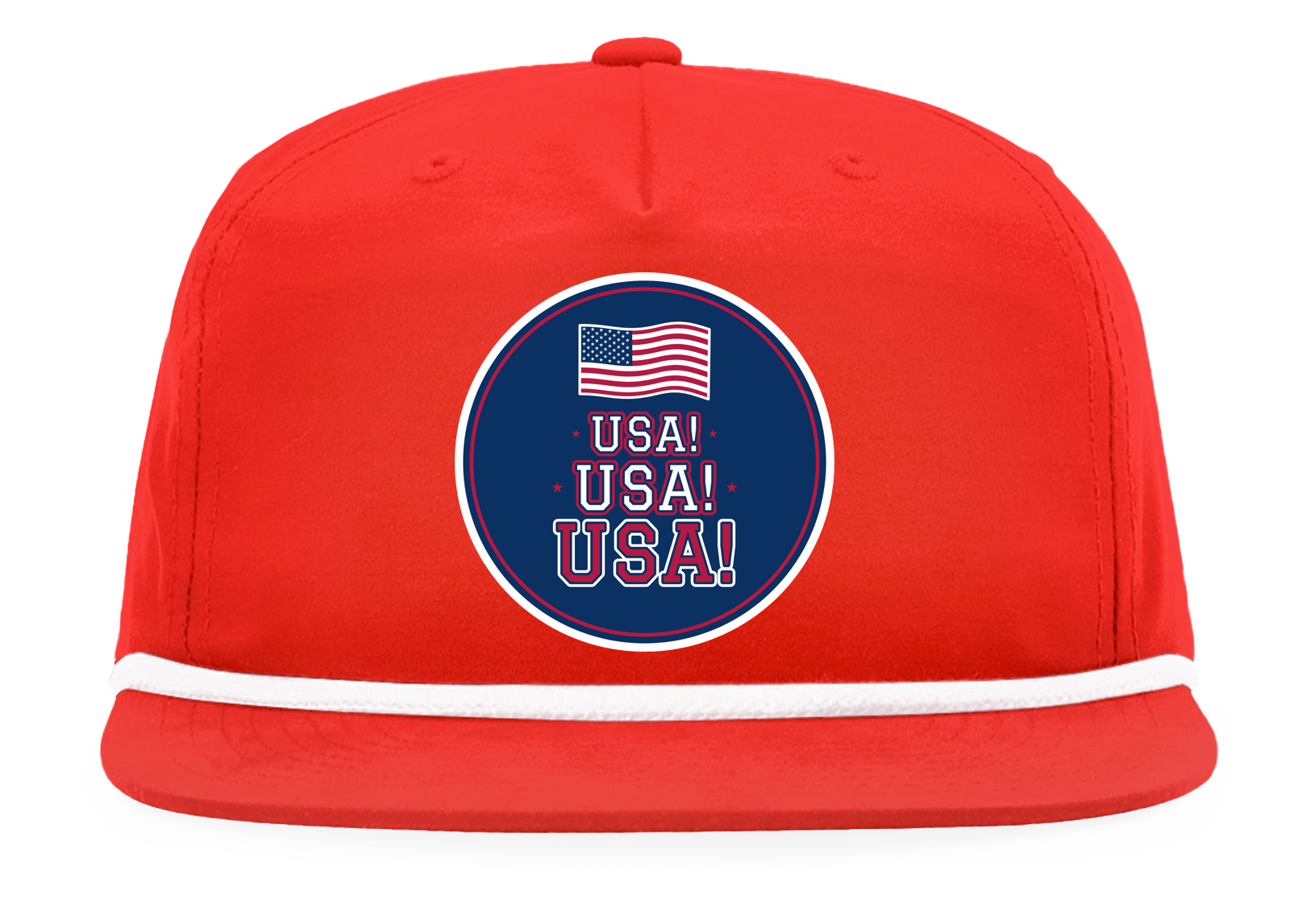 USA! USA! USA! Rope Snapback Cap in Red / White Rope