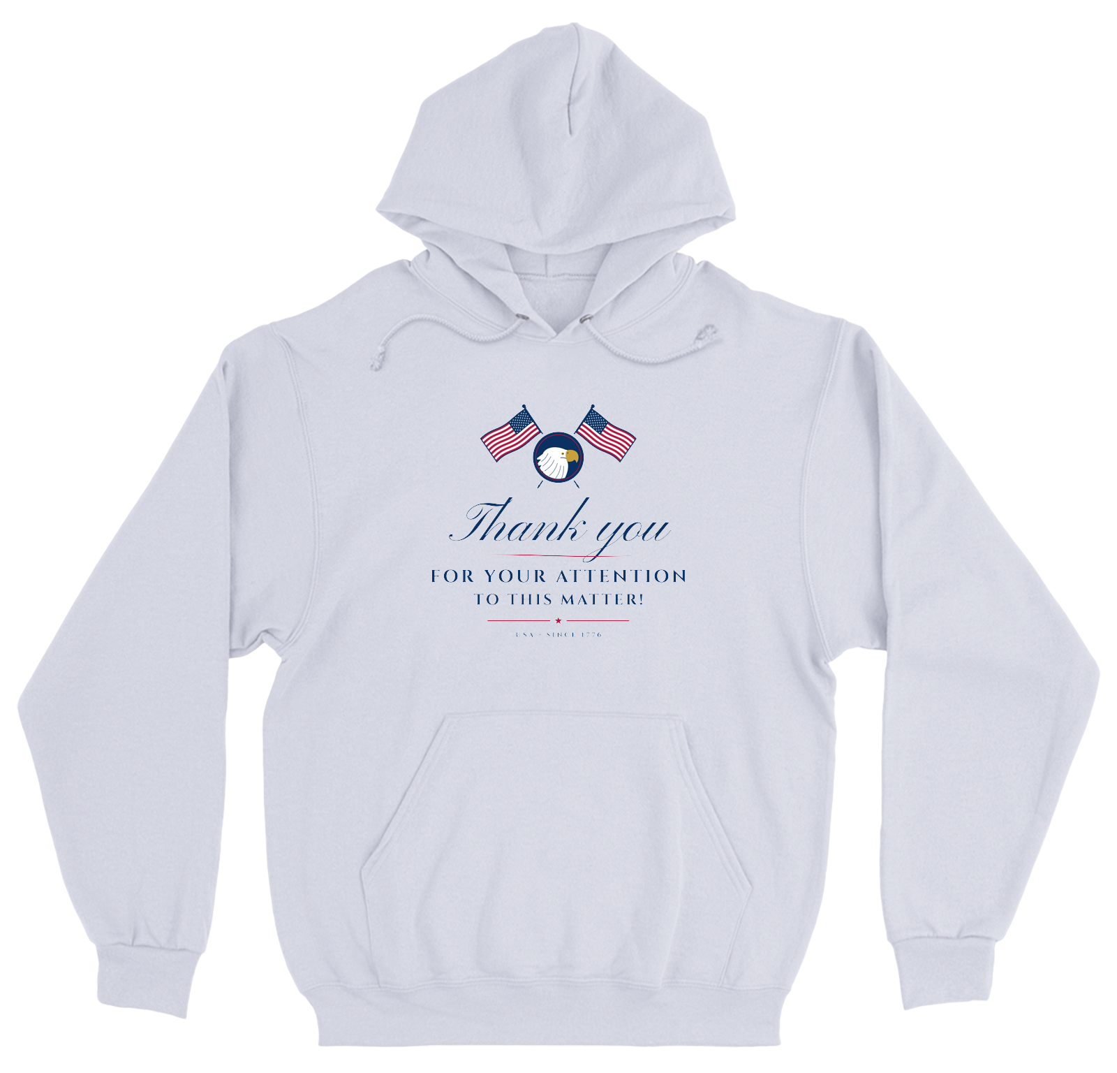 Thank You for Your Attention Heavyweight Hoodie in White