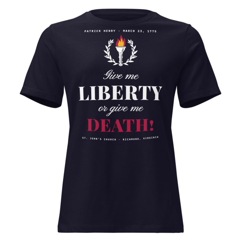 Liberty or Death Women’s Relaxed Tee in Navy