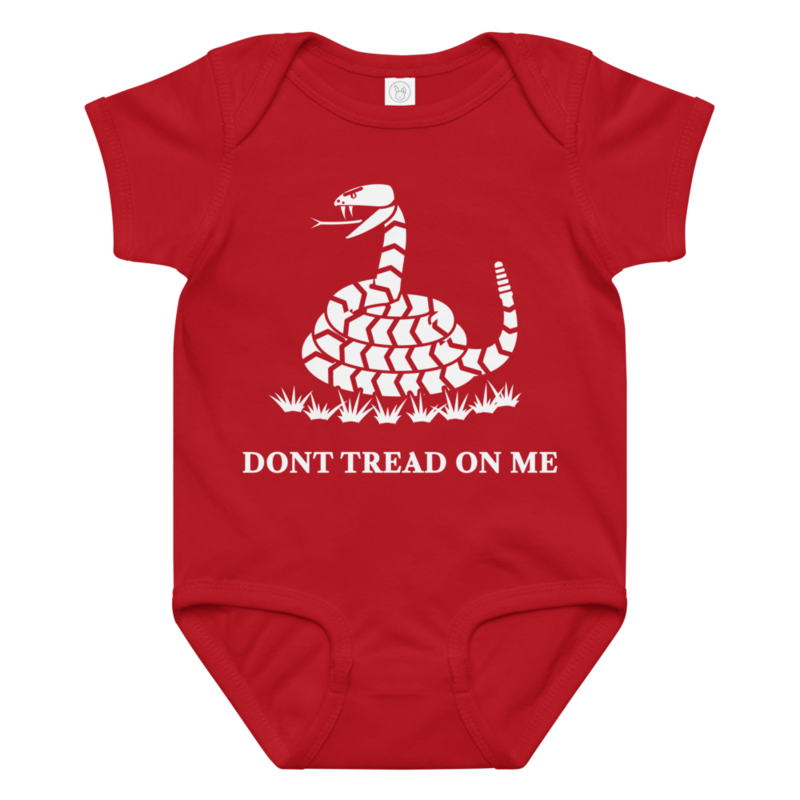 Don’t Tread on Me Baby Bodysuit in Red